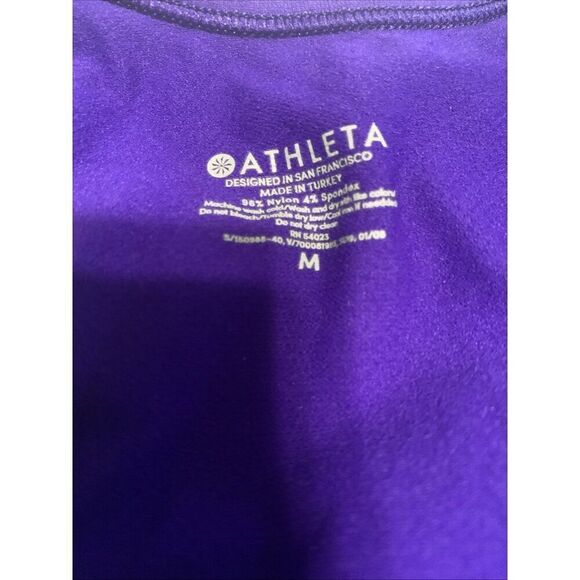 Athleta Speed Light Tank Solid Royal Purple Ruched Medium - Picture 3 of 4